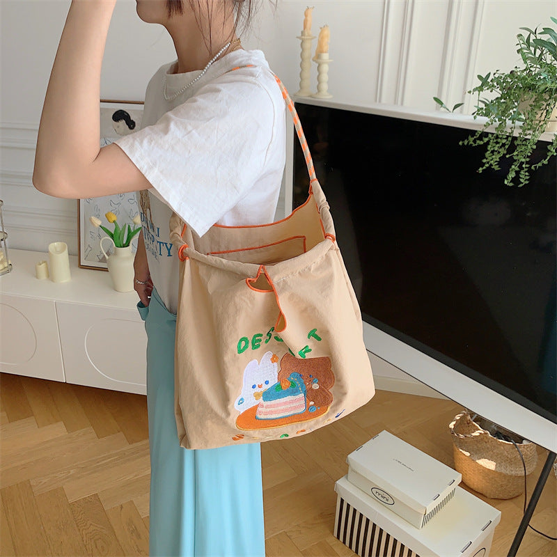 日系刺繡購物手提袋