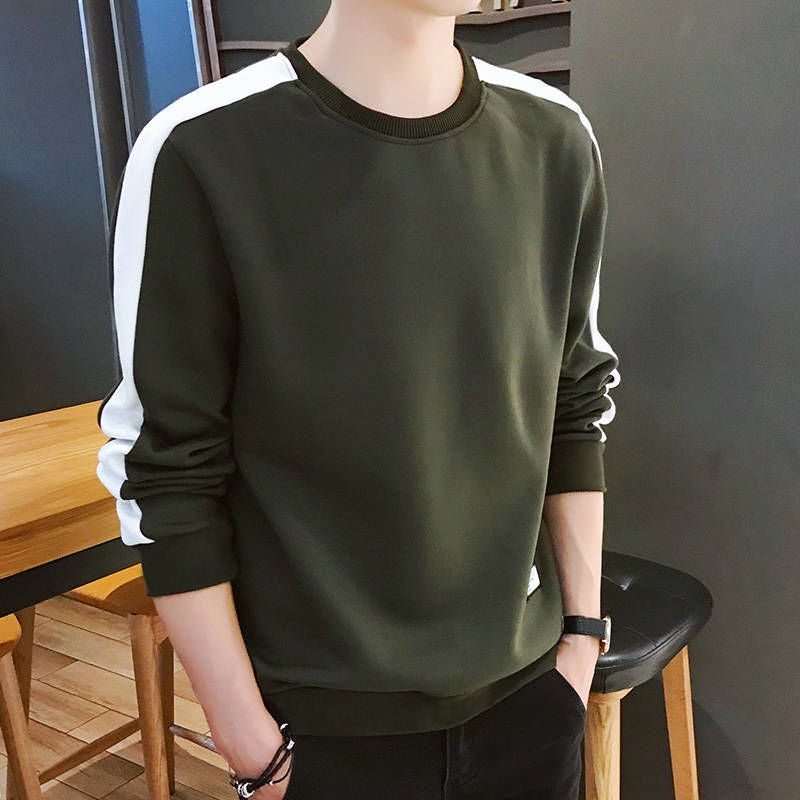 Men Contrast Color Long Sleeve Sweatshirt