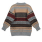 Vintage Loose Diamond Striped Sweater