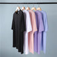 Solid Color Round Neck Loose Long T-Shirt