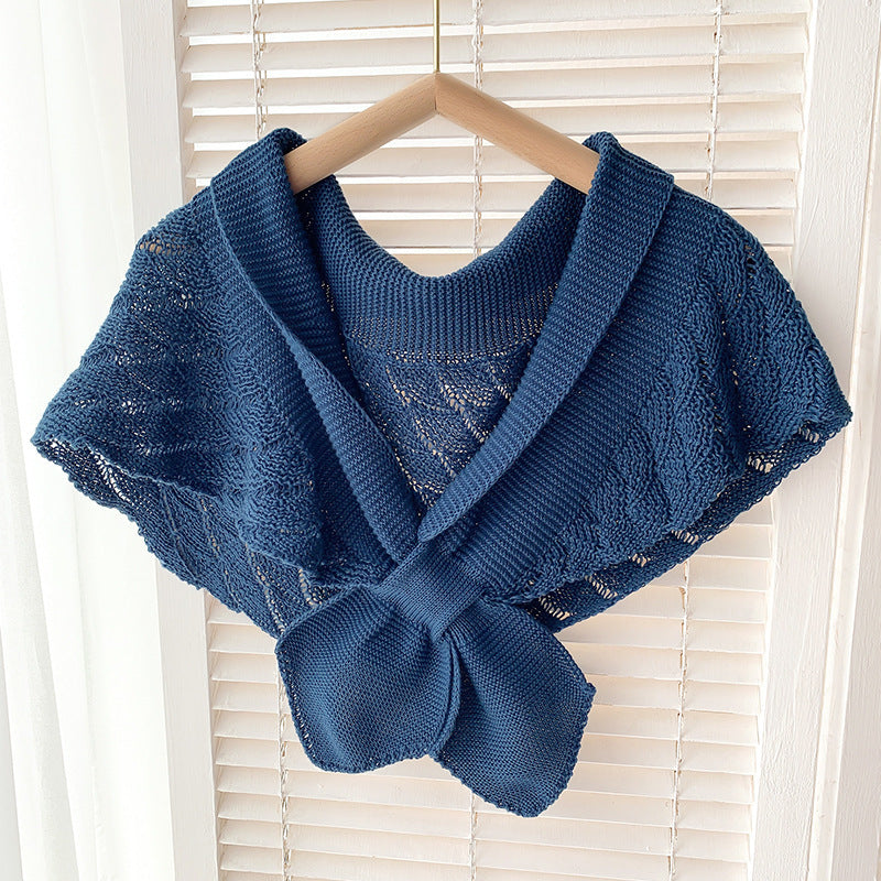 Solid Color Hollow Shawl