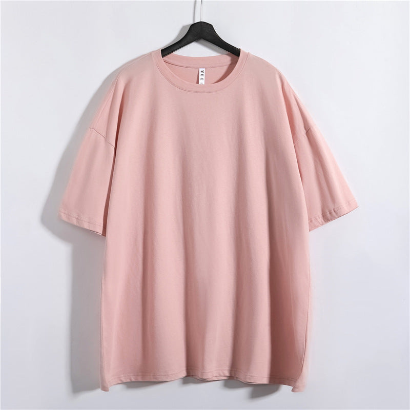 純色圓領寬鬆長款T-Shirt