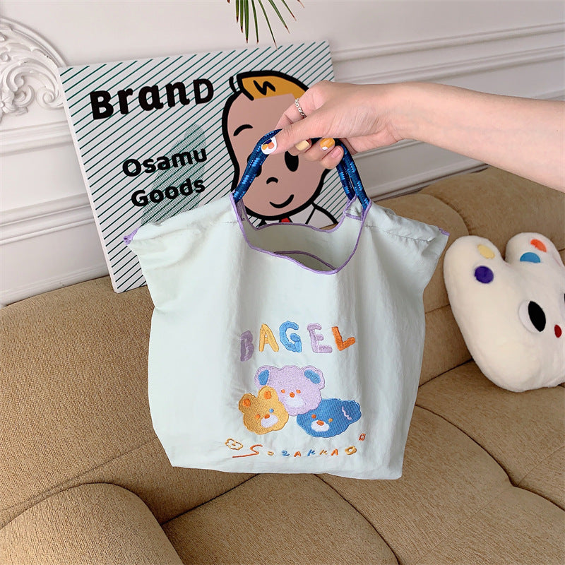 Embroidered Shopping Tote Bag