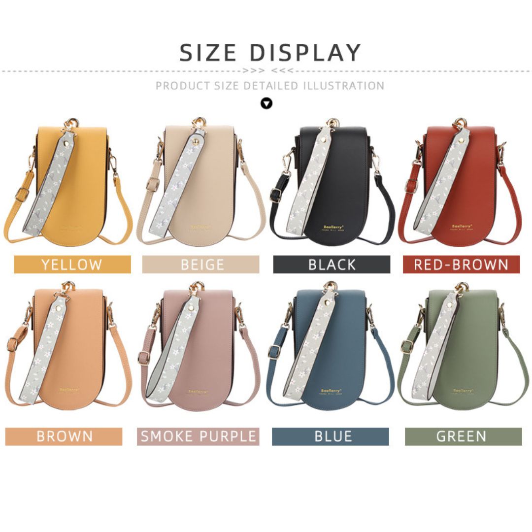 Fashion Solid Color Multi-Card Slot Mobile Phone Bag