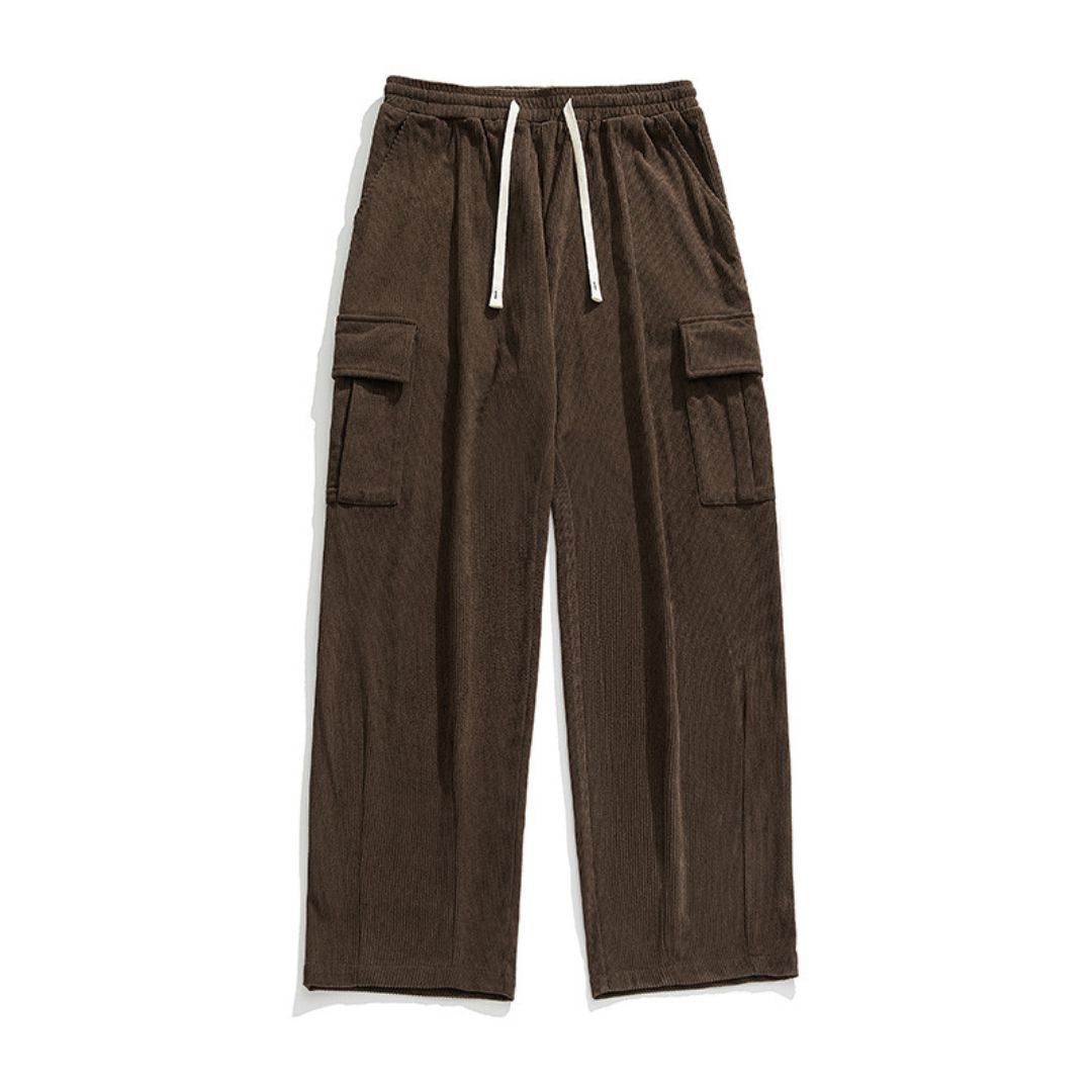 Corduroy Cargo Pocket Loose Pants