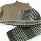 Turtleneck Irregular Checkered Sweater