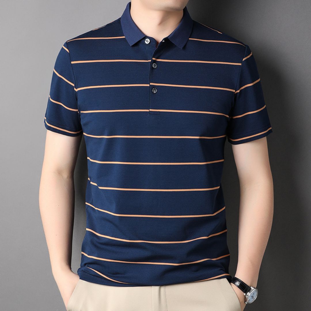 Striped Short Sleeve Polo T-Shirt