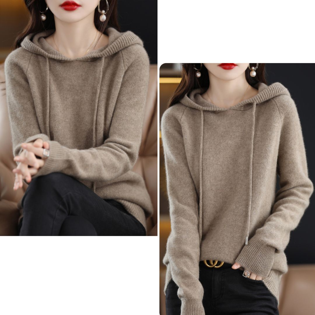 Wool Knitted Hooded Top
