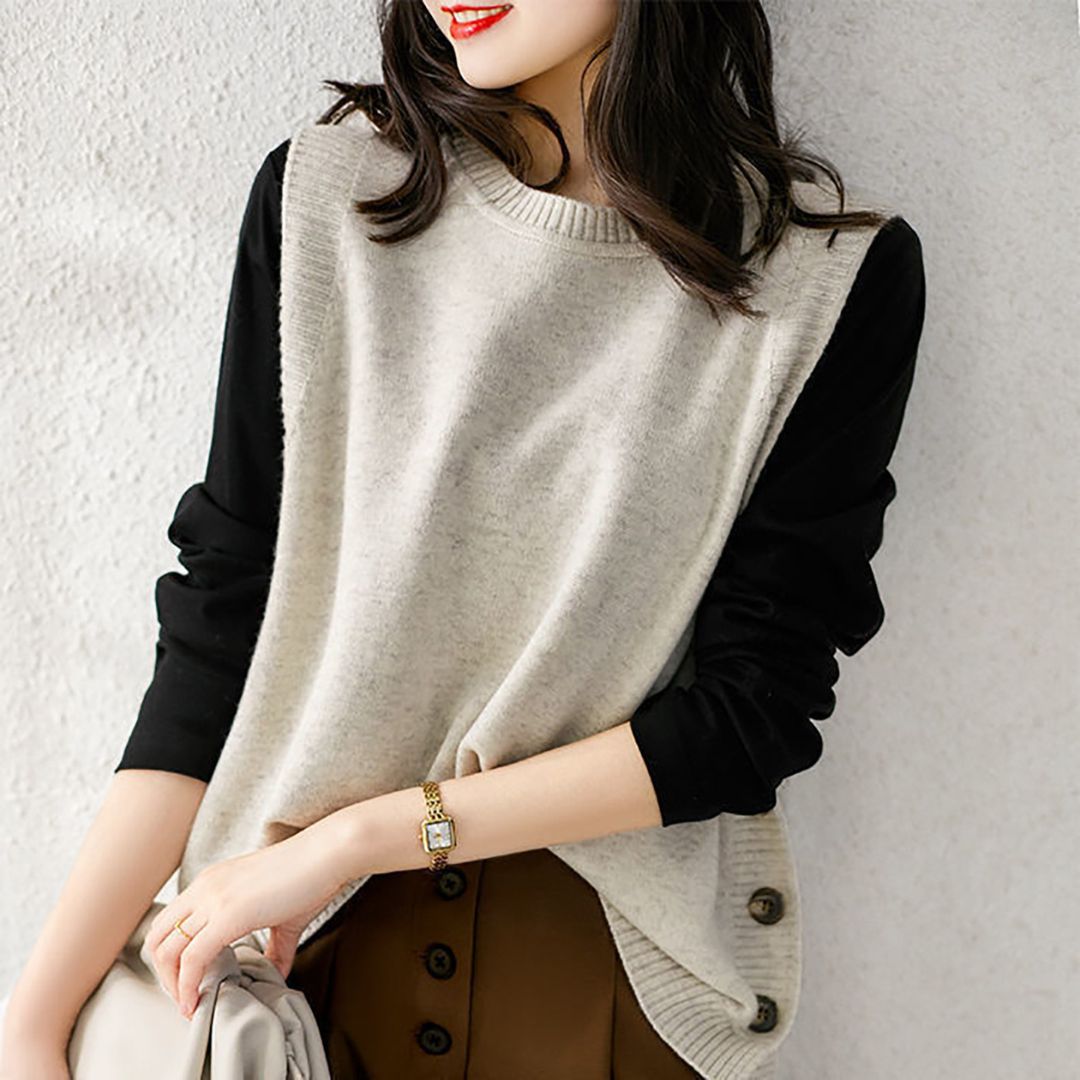 Side Button Knitted Vest