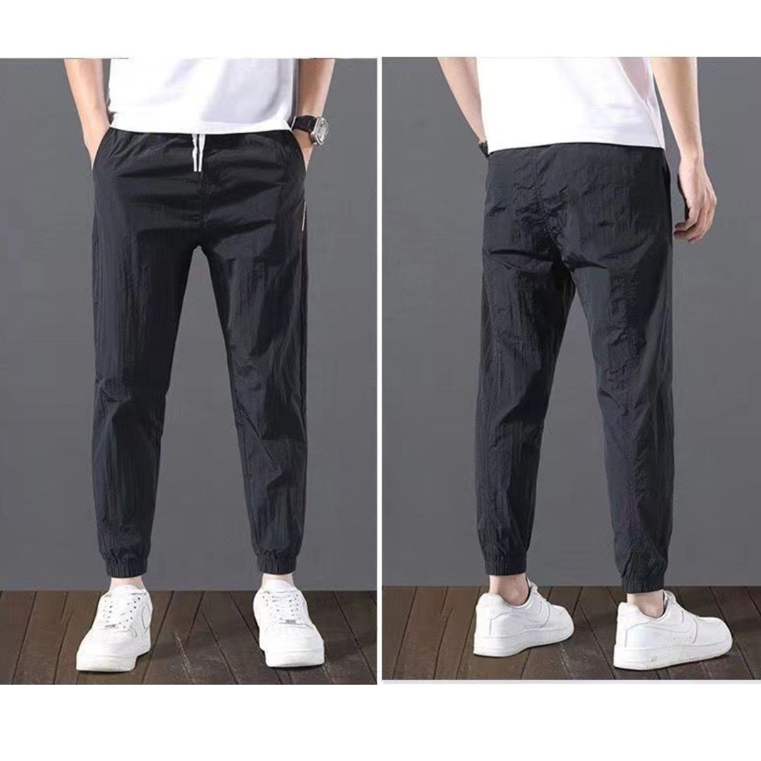 Ice Silk Thin Loose Cropped Jogger Pants