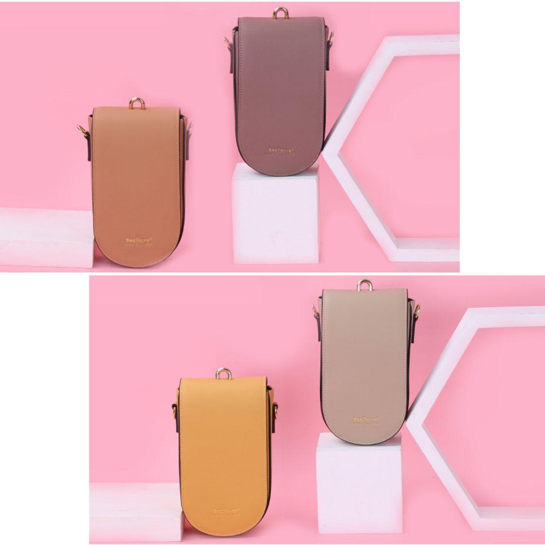 Fashion Solid Color Multi-Card Slot Mobile Phone Bag