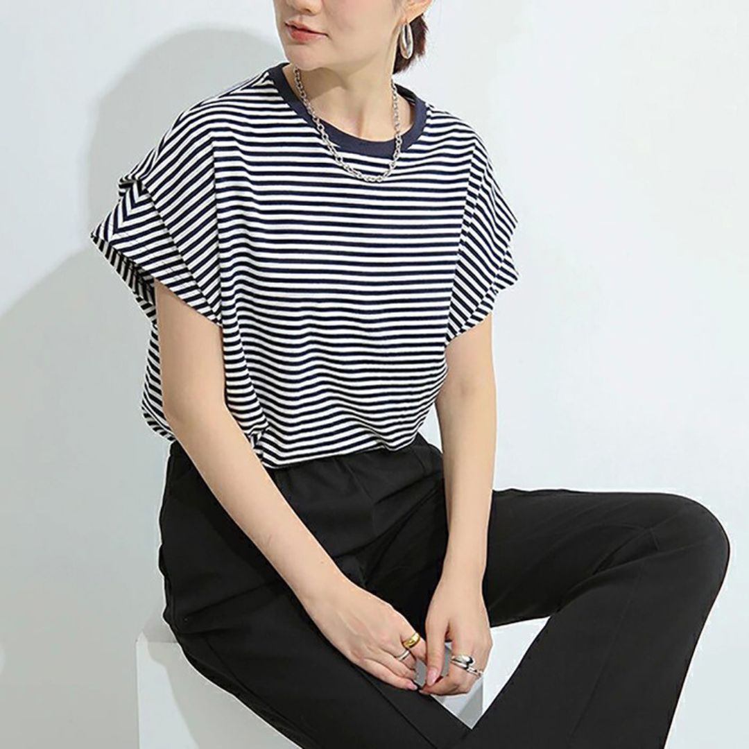 Striped Loose Short Sleeved T-Shirt