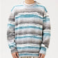 Round Neck Gradient Striped Sweater