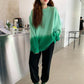 Knitted Crew Neck Loose Gradient Sweater