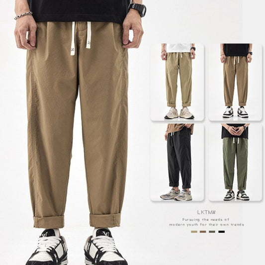 Cotton Straight Cropped Pants