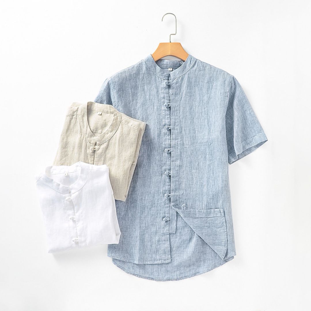 Chinese Style Linen Short Sleeve Shirt