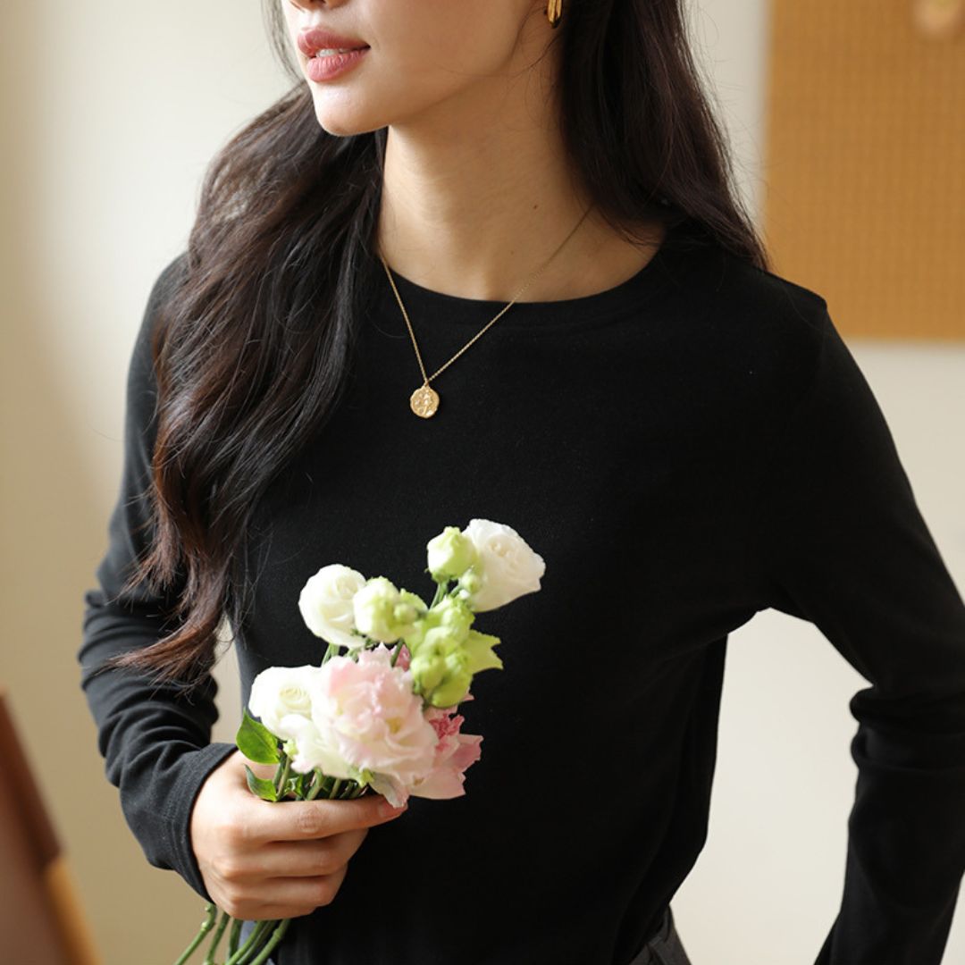 Casual Solid Color Long Sleeve Top