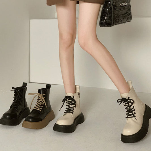 British Style Thick-Soled Short Boots