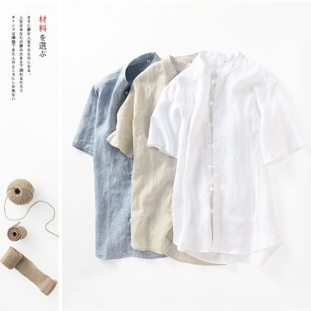 Chinese Style Linen Short Sleeve Shirt