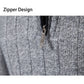 Half Zip Stand Collar Striped Sweater