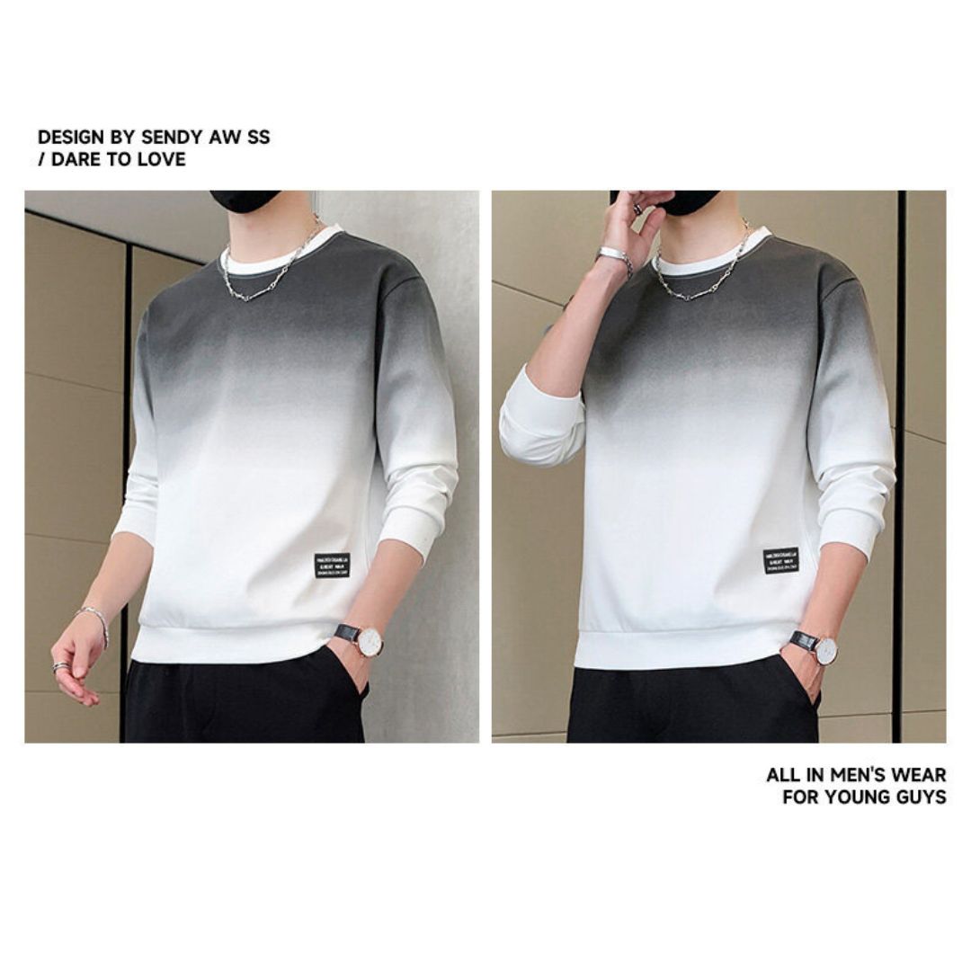 Men's Round Neck Gradient Sweatshirt