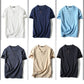 Cotton Linen V Neck Short Sleeve T-Shirt
