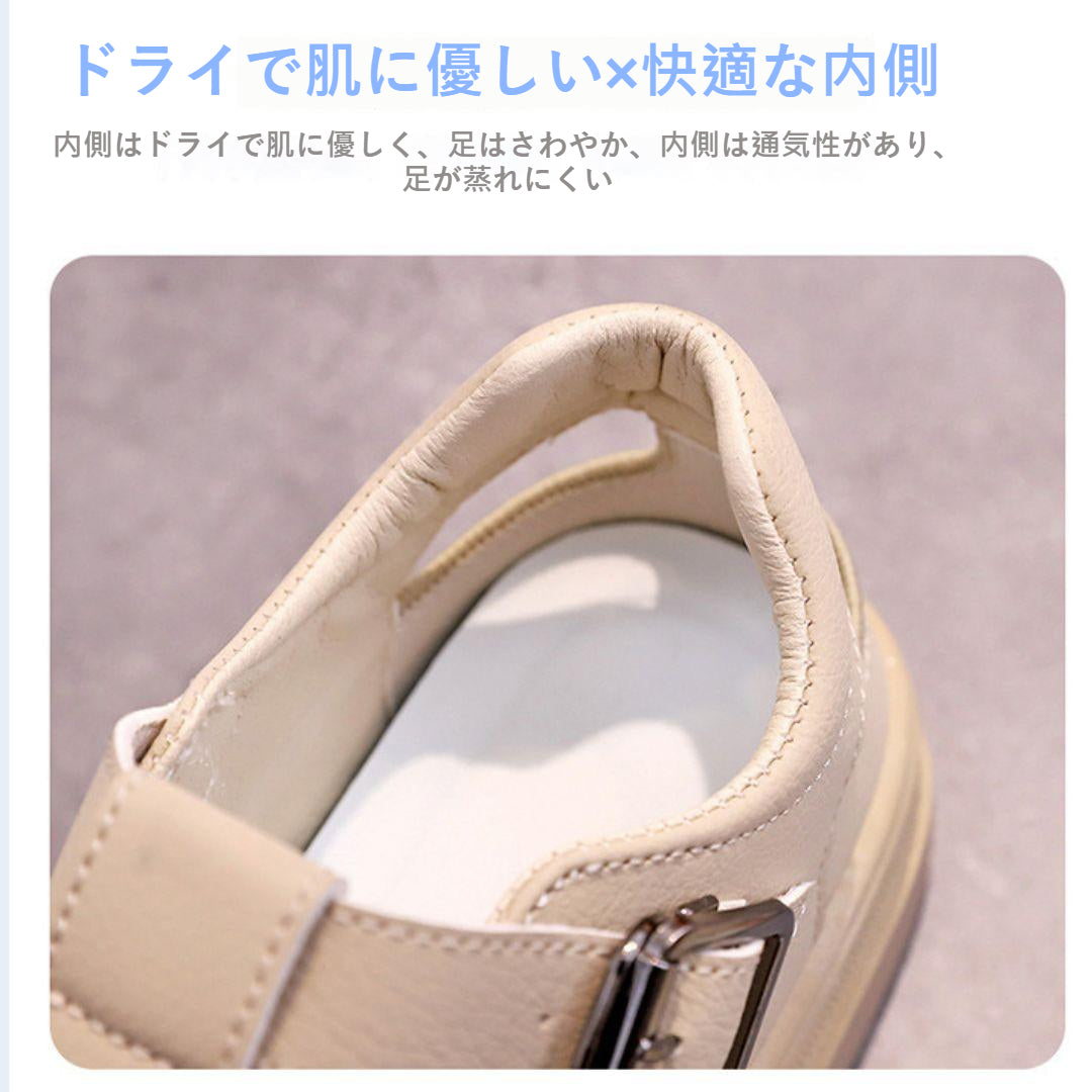 日系鏤空包頭涼鞋