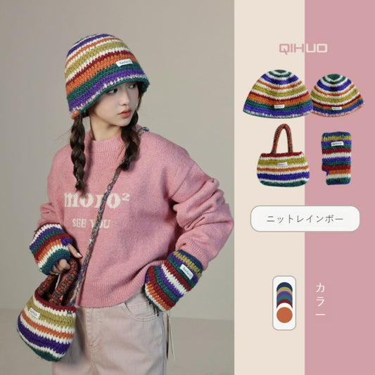 針織彩虹帽手套小包(2件起)