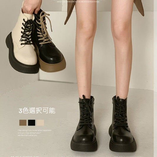 British Style Thick-Soled Short Boots