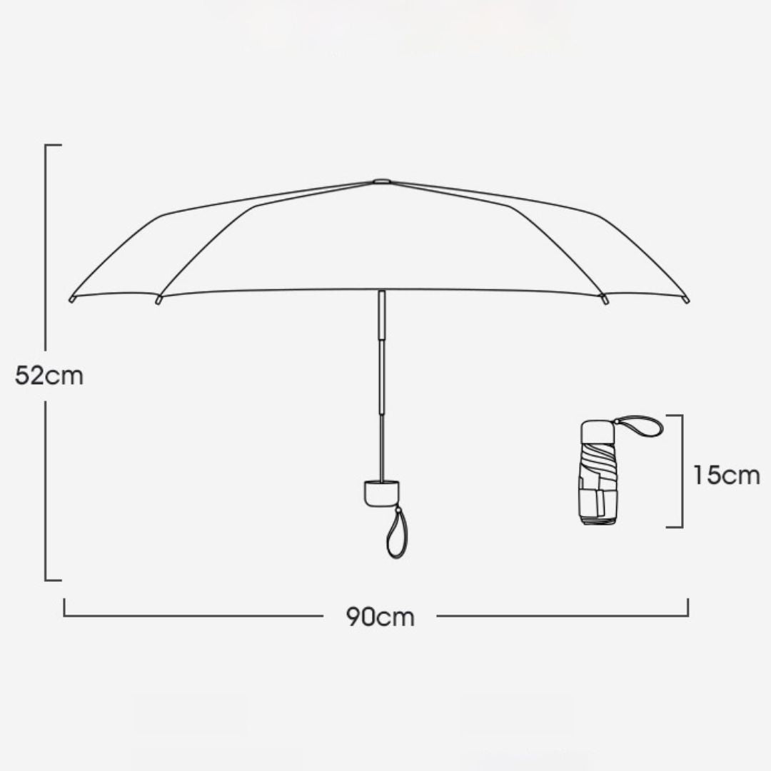 LRC黑膠防UV六折扁傘