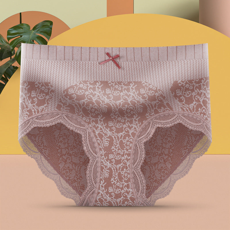Mid-Waist Lace Belly Tuck Underwear (5 pieces up)