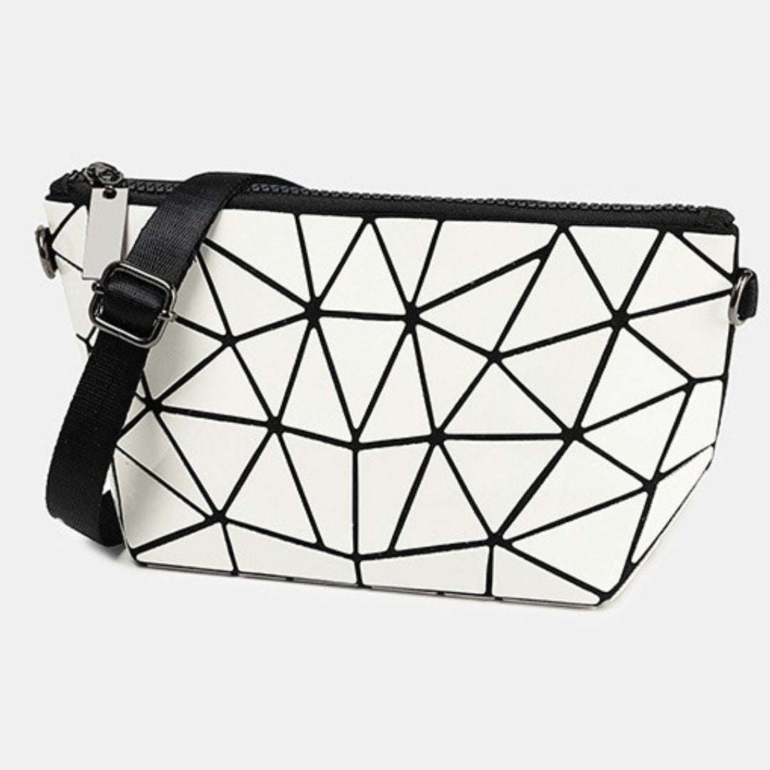 Luminous Diamond Grid Crossbody Hobo Bag