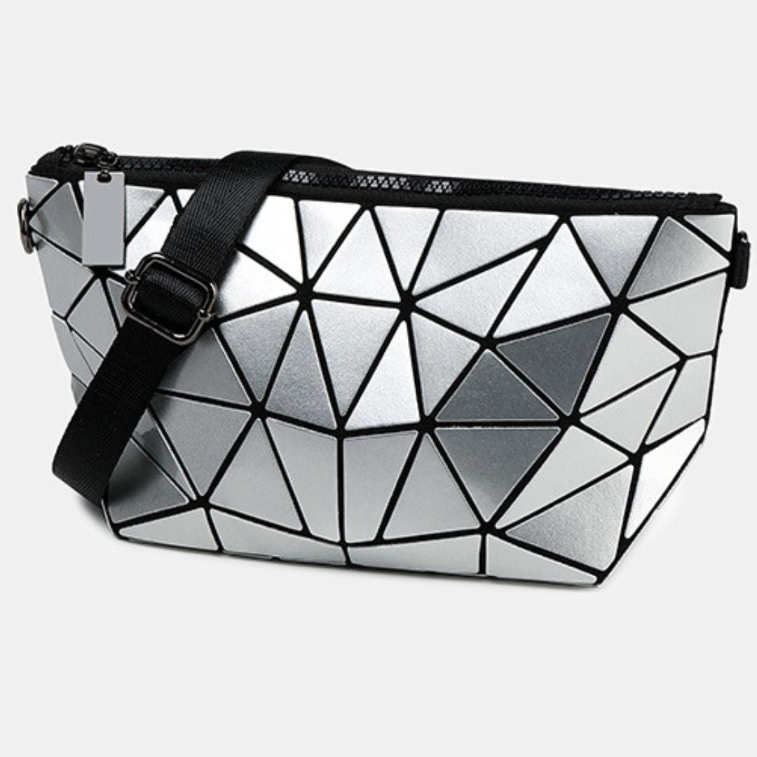 Luminous Diamond Grid Crossbody Hobo Bag
