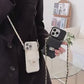 iPhoneダイヤ柄＆カードバッグ・クロスボディ携帯ケース