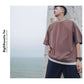 Loose Round Neck Solid Color Half Sleeve T-Shirt