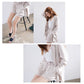 Loose Cut Suit with Elastic Waist Wide Leg Shorts Chic Two-piece Set