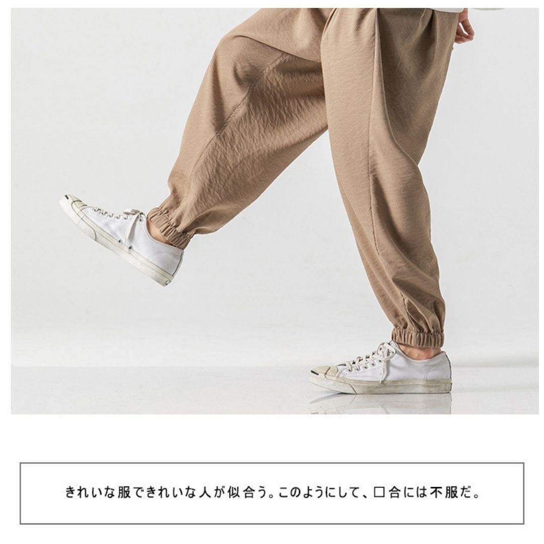 日系棉麻寬鬆闊腿褲