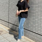 V-necked Cool Short-sleeved Loose Cut Top
