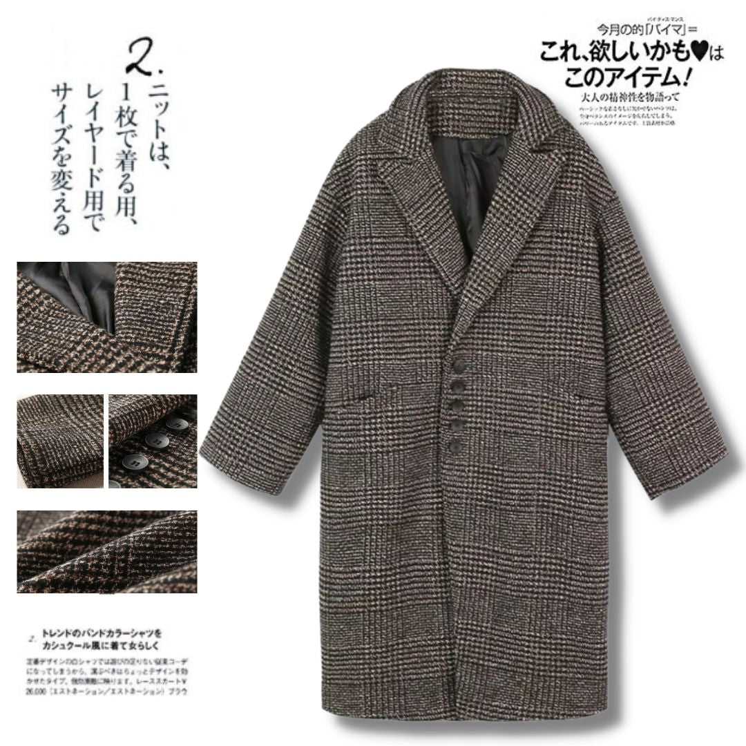 Harajuku Plaid Wool Coat