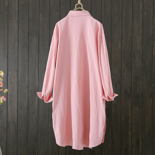 Mid Length Loose Solid Color Coat