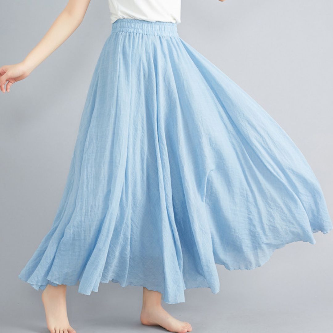 Cotton Linen Loose A-line Skirt