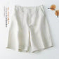 Cotton Linen High Waist Shorts